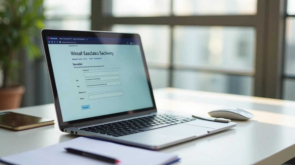 Computer screen showing online tax filing portal with secure connection indicator