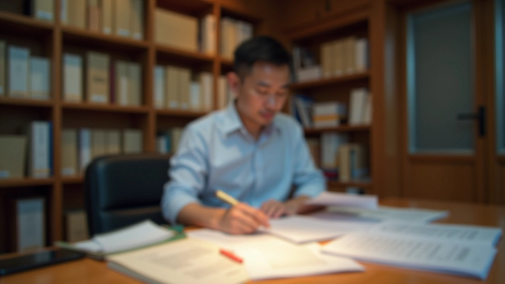 Tax professional reviewing detailed financial documents